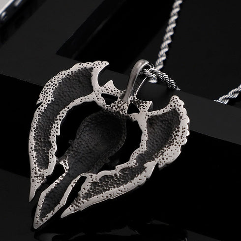 316L Stainless Steel Vintage Skull Sword Wings Pendant - BOGO