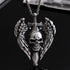 316L Stainless Steel Vintage Skull Sword Wings Pendant - BOGO