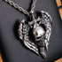 316L Stainless Steel Vintage Skull Sword Wings Pendant - BOGO