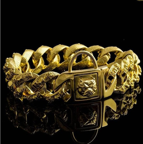 Thicc Skull Face Cuban Link Dog Collar