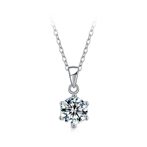 925 Sterling Silver 1ct/2ct/3ct VVS1 Moissanite Diamond Necklace
