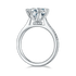 3CT S925 Sterling Silver 6-Prong Cathedral Heart Ring