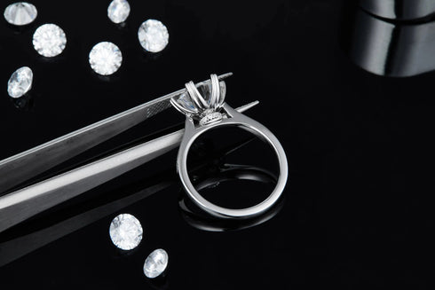 3CT S925 Sterling Silver 6-Prong Cathedral Heart Ring