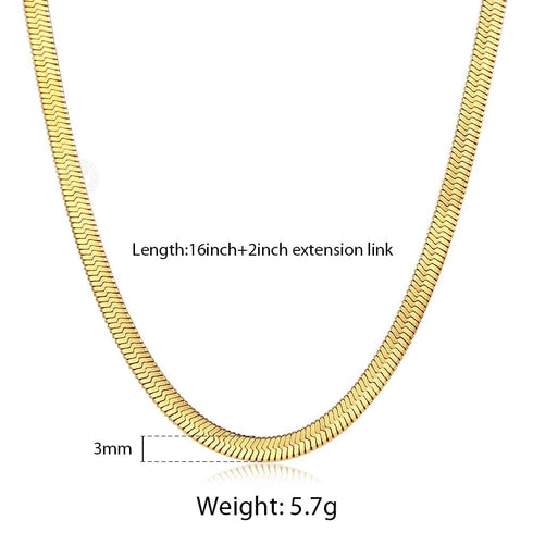 3MM Adjustable Herringbone Choker Chain