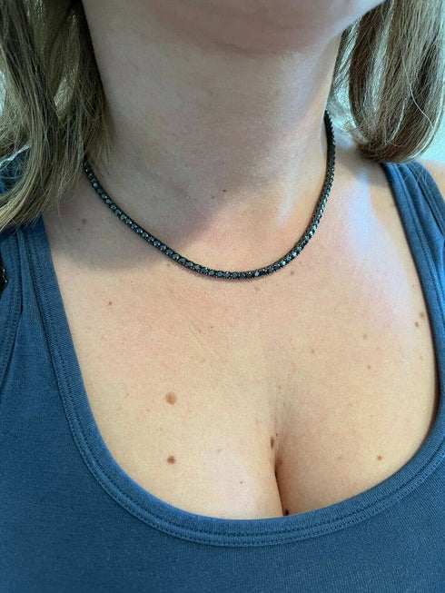 3MM Black 925 Sterling Moissanite Tennis Chain