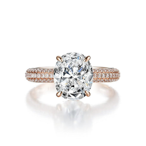 10K Solid Rose Gold 5CT VVS Moissanite Engagement Ring