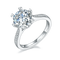 3CT S925 Sterling Silver 6-Prong Cathedral Heart Ring