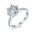 3CT S925 Sterling Silver 6-Prong Cathedral Heart Ring