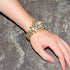40mm Dial Iced Baguette Military Watch with Cuban Bracelet Bundle
