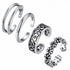 4pc Set 925 Sterling Silver Adjustable Toe Rings