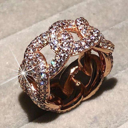 BAWS 925 Sterling Silver Cuban Link Ring