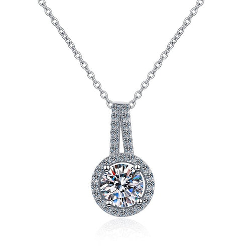 5CT Brilliant Moissanite Sterling Silver Necklace