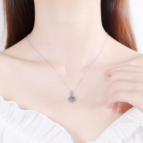 5CT Brilliant Moissanite Sterling Silver Necklace