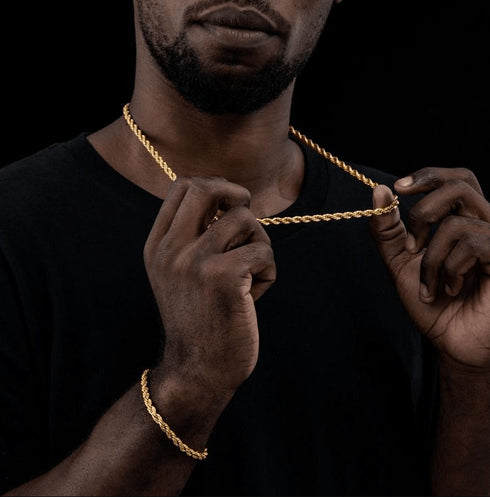 5MM 18K Solid Gold Rope Chain