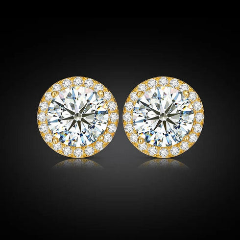 5mm Fancy Cluster Round 925 Sterling Silver Moissanite Earrings