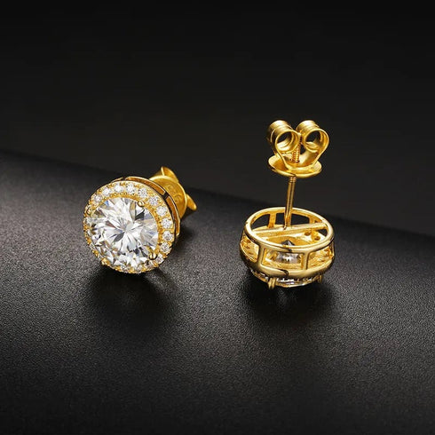5mm Fancy Cluster Round 925 Sterling Silver Moissanite Earrings