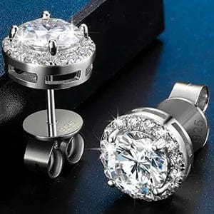 5mm Fancy Cluster Round 925 Sterling Silver Moissanite Earrings