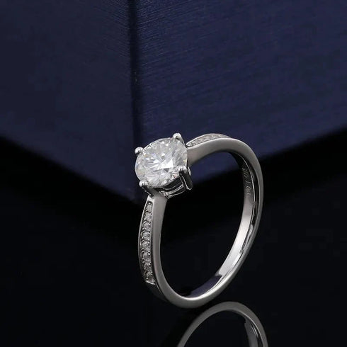 14K White Gold 1CT Moissanite Ring