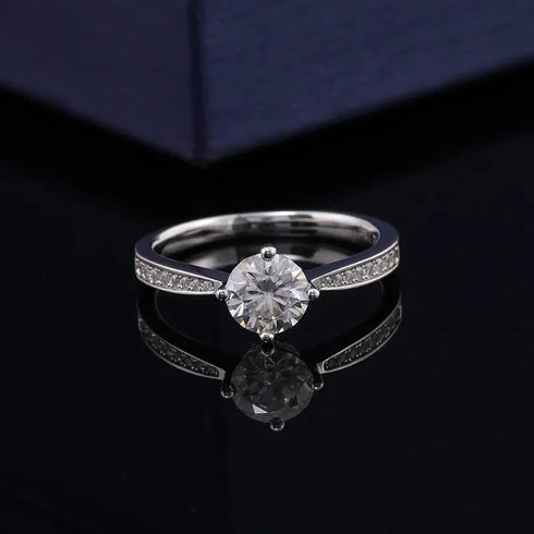 14K White Gold 1CT Moissanite Ring