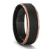 8MM Black Rose Gold Tungsten Carbide Wedding Band Ring