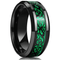 8MM Black Tungsten Men's Wedding Band with Green Celtic Dragon Inlay