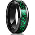 8MM Black Tungsten Men's Wedding Band with Green Celtic Dragon Inlay