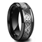 8MM Black Tungsten Men's Wedding Band with Silver Celtic Dragon Inlay