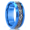 8MM Blue Tungsten with Silver Celtic Dragon Inlay