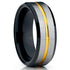 Black Brushed Silver 8MM Gold Tungsten Carbide Ring