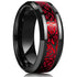 Dragon 8mm Black Red Celtic Dragon Tungsten Carbide