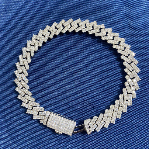 VVS Jewelry 925 Sterling Silver Moissanite S Link Cuban Bracelet
