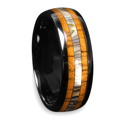 Tungsten Carbide 8MM Wooden Style Band Ring