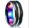Tungsten Carbide Black Rainbow 8MM Style Band Ring