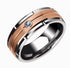 Tungsten Carbide Ring 8MM Rose Gold and Silver Wedding Band