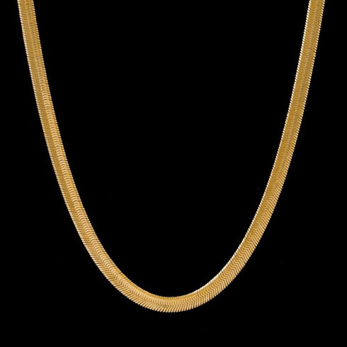 6MM 18K Gold Herringbone Chain