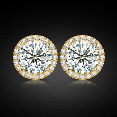 5mm Fancy Cluster Round 925 Sterling Silver Moissanite Earrings