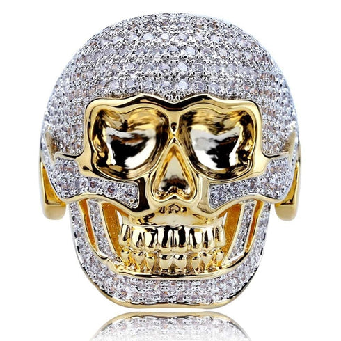 Fully Iced Skull Ring