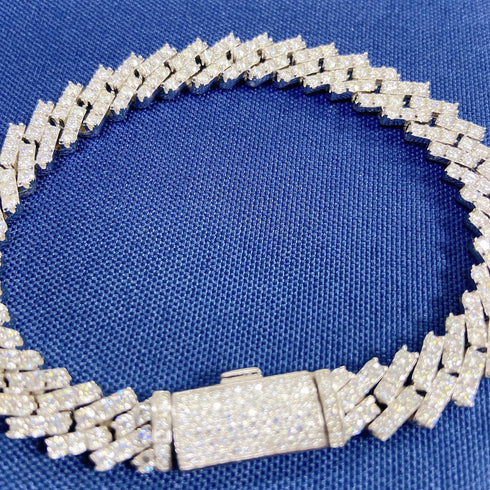 VVS Jewelry 925 Sterling Silver Moissanite S Link Cuban Bracelet