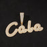 VVS Jewelry Custom Name Brush Cursive Baguette Pendant and Chain