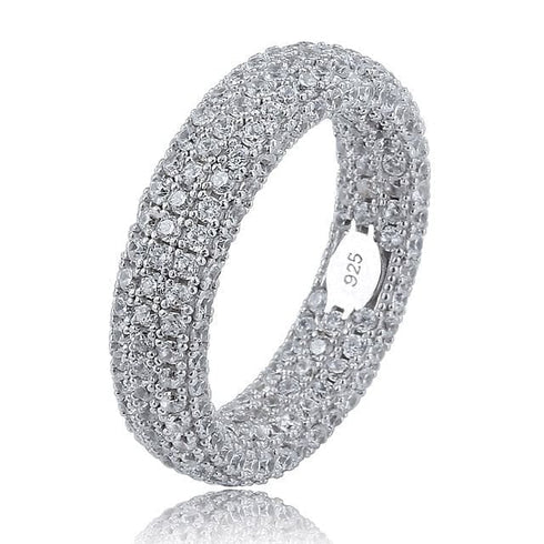 Iceman 925 Sterling Silver Fully Iced Ring