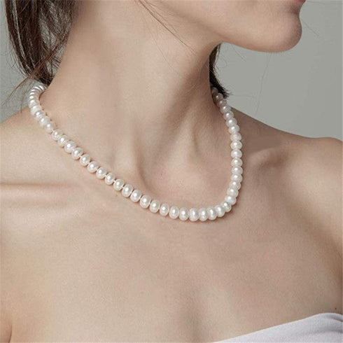 7mm-10mm Large Cultured Pearl Necklace