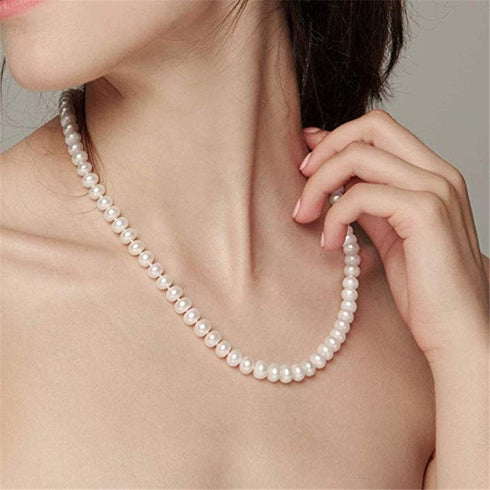 7mm-10mm Large Cultured Pearl Necklace