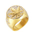 Iced Out Gold MJ Ring