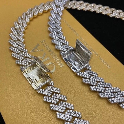 8MM 925 Sterling Silver VVS1 Moissanite Cuban Chain