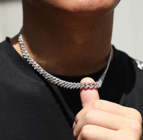 8MM 925 Sterling Silver VVS1 Moissanite Cuban Chain