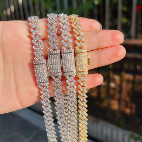 8MM 925 Sterling Silver VVS1 Moissanite Cuban Chain