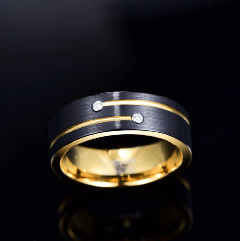 8MM Black Gold Tungsten Carbide Ring