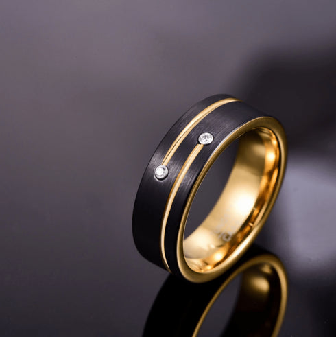 8MM Black Gold Tungsten Carbide Ring