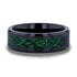 8MM Black Tungsten Men's Wedding Band with Green Celtic Dragon Inlay