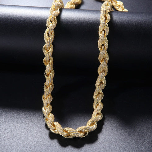 8mm Fully Iced Premium Thick Rope Chain